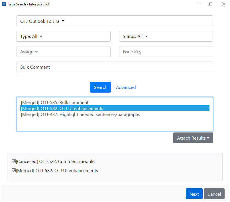 Atlassian Products Documentation > Comment on an existing issue > OTJ_IssueSearch.png